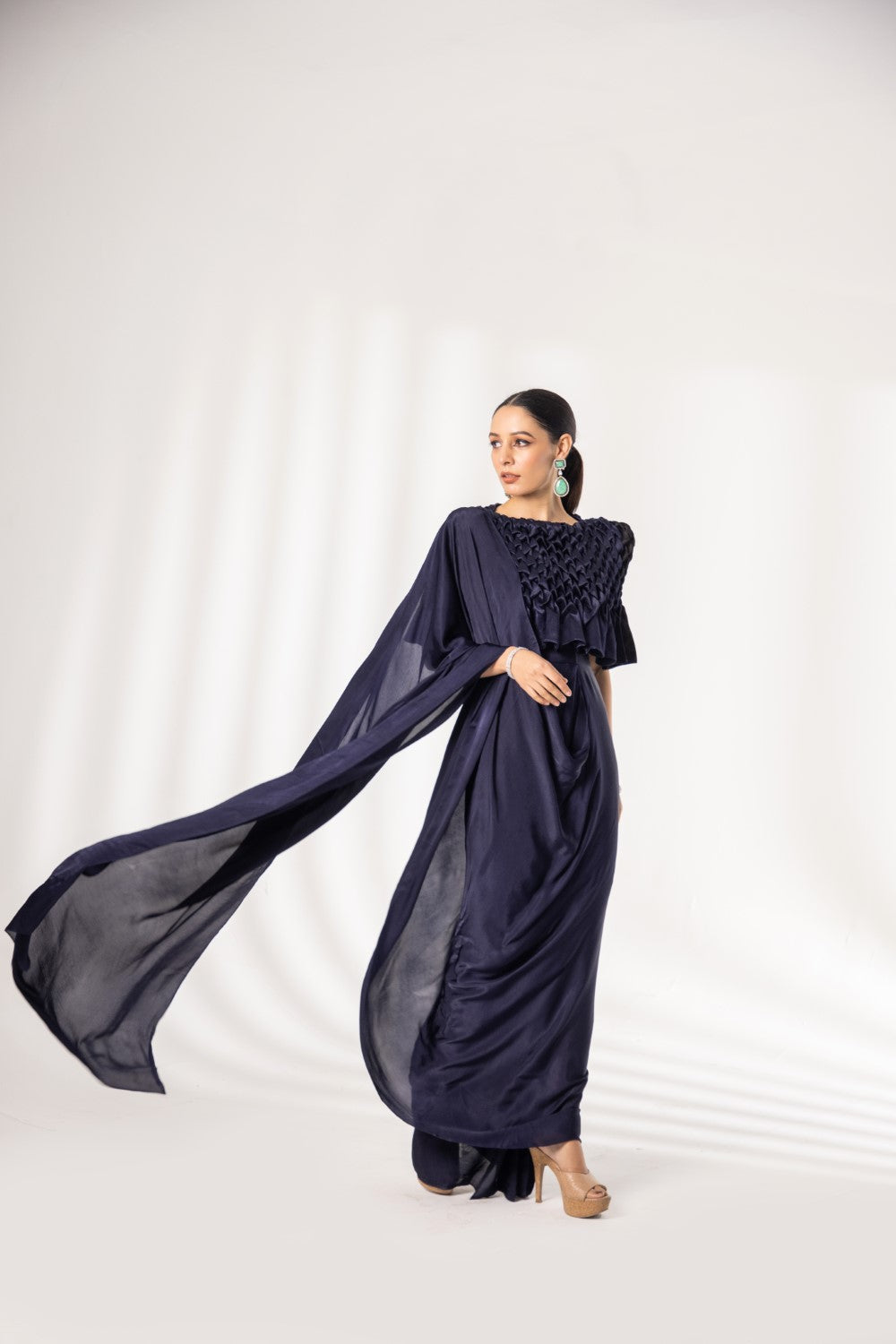 Noir Cape with saree