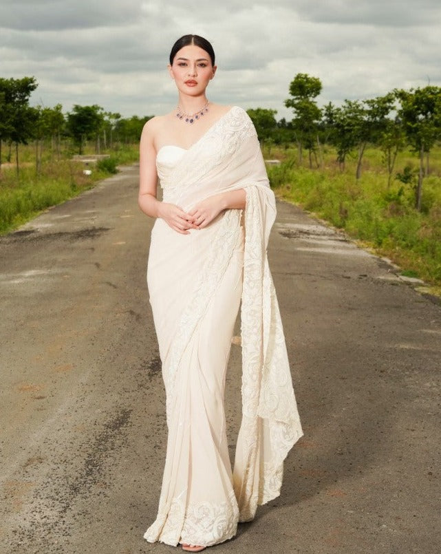 Sawan Ivory Saree