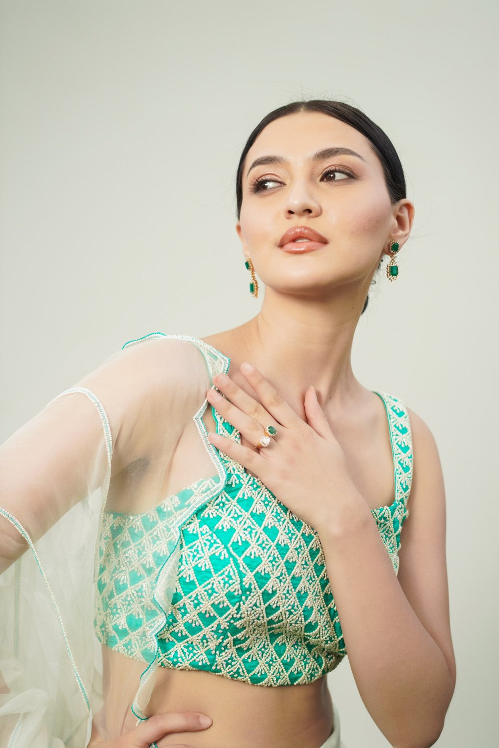 Sawan 
Green Lehenga ombre