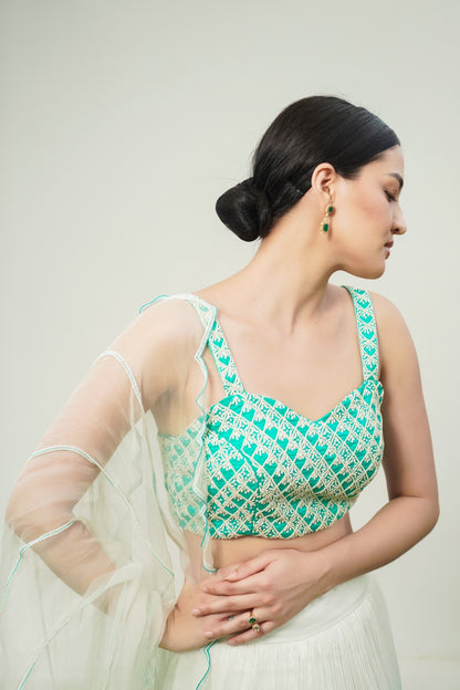 Sawan 
Green Lehenga ombre