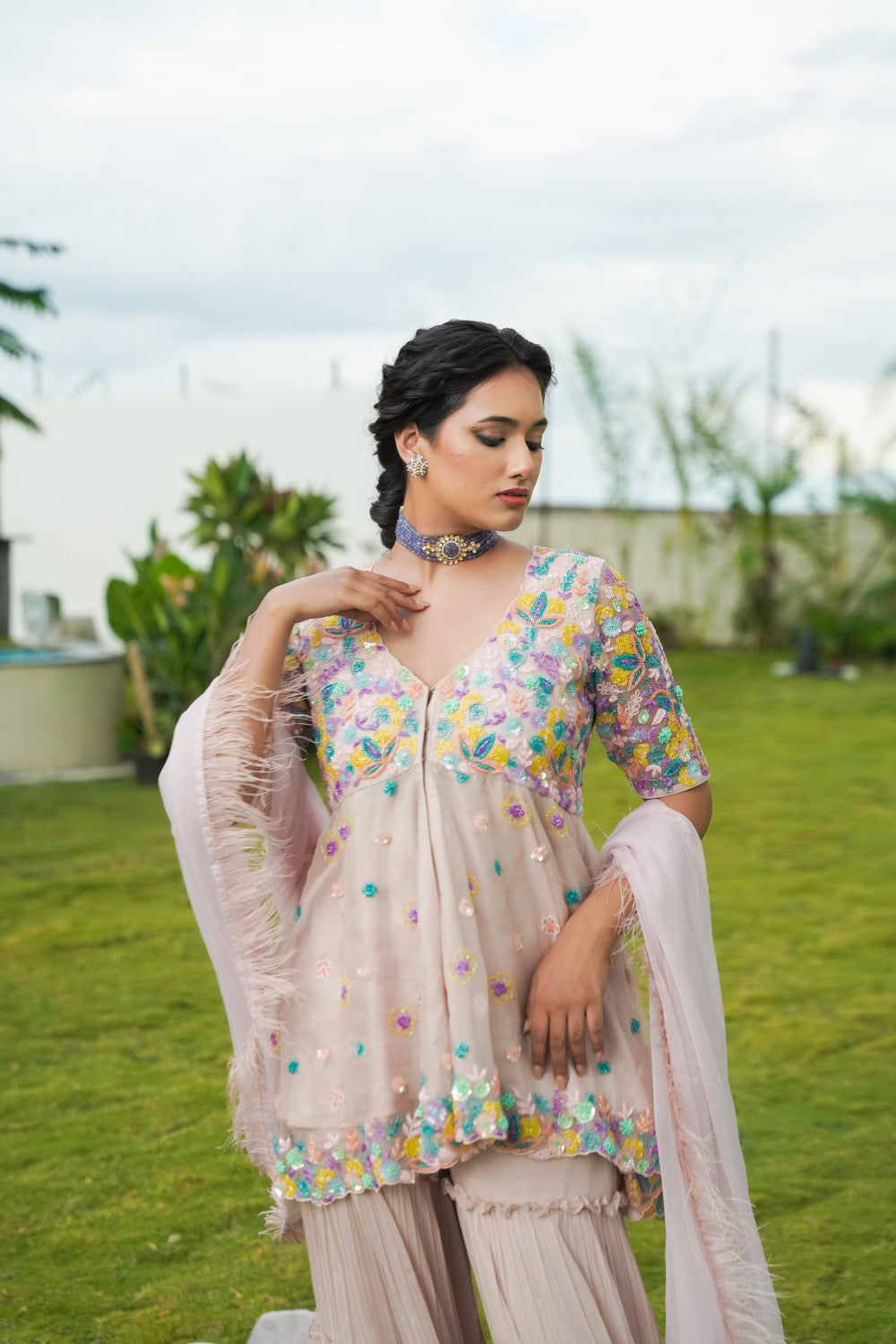 Love in Bloom 
pink peplum sharara