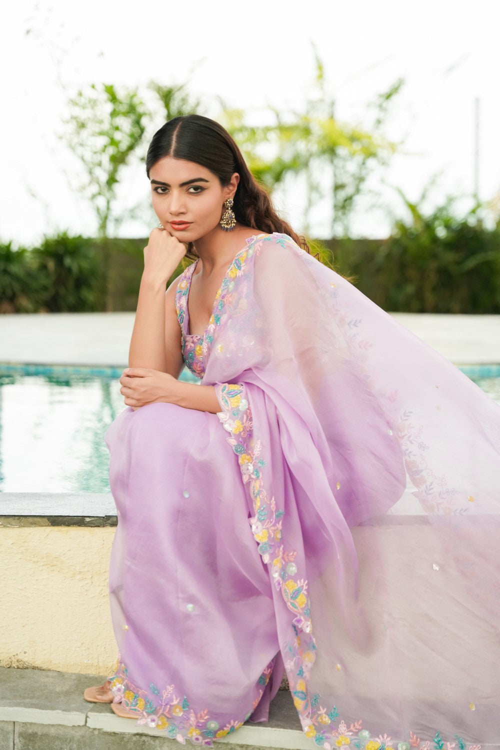 Love In Bloomlavender Saree