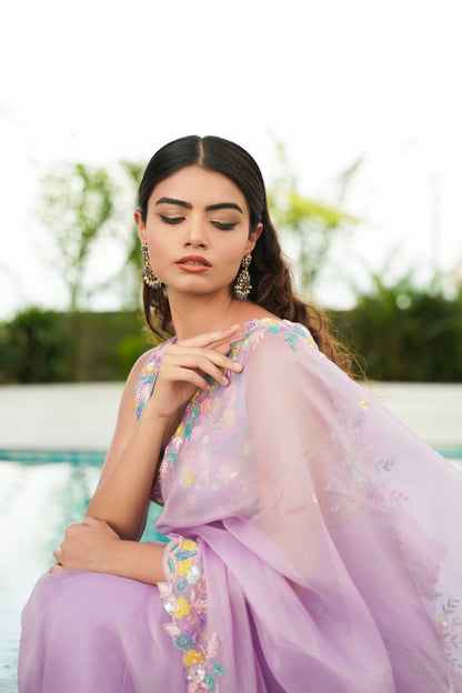 Love In Bloomlavender Saree